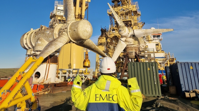 Heather with MeyGen turbines 2
